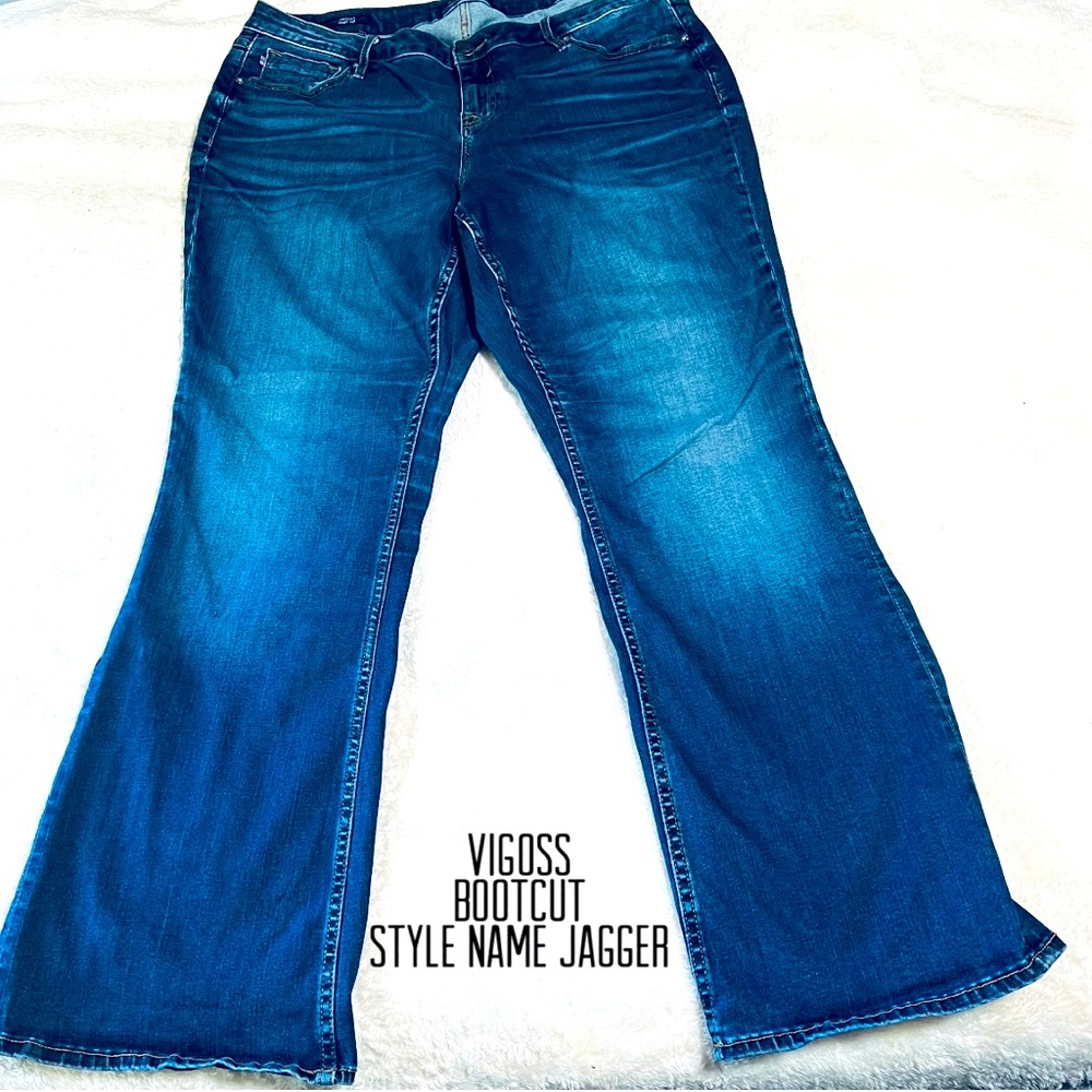 Vigoss women Dark blue bootcut straight classic fit jean style Jagger Sz 16S